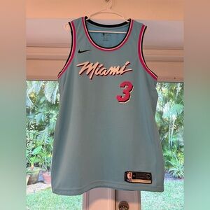 Nike Miami Heat #3 Jersey - Teal with Pink and Black Trim